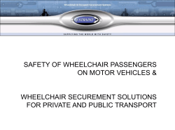 SAFETY OF WHEELCHAIR PASSENGERS ON MOTOR VEHICLES