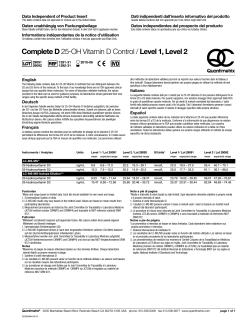 Complete D 25-OH Vitamin D Control / Level 1, Level 2