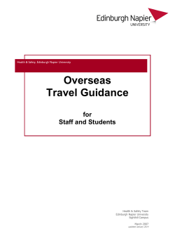Overseas Travel Guidance for Staff and Students