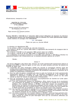 Infrastructures, transports et mer D&eacute;cision ND-GDI