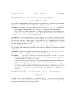 Méthodes numériques Feuille 4 : interpolation L3 2013/2014