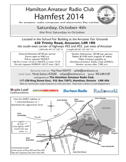 2014 Ham Fest Flyer - The Hamilton Amateur Radio Club