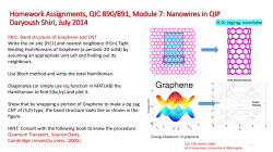 Homework Assignments QIC 890/891, Module 7: Nanowires in QIP