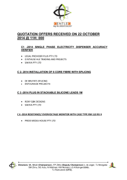 Quotation Offers Recieved 22 October 2014