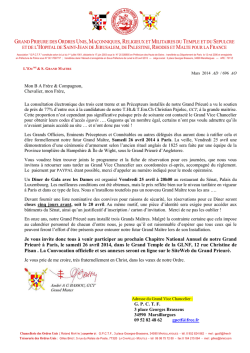 Je vous invite donc tous &agrave; venir participer au prochain