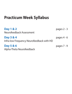 Practicum Week Syllabus