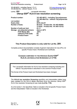 HLA-A low screening 2014 28V R01 PI