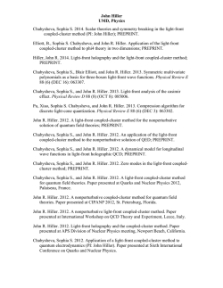 John Hiller UMD, Physics Chabysheva, Sophia S. 2014. Scalar