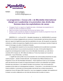 Le programme « Cocoa Life » de Mondelēz International élargit son