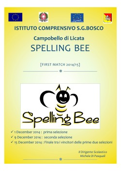 SPELLING BEE - Istituto Comprensivo SG Bosco