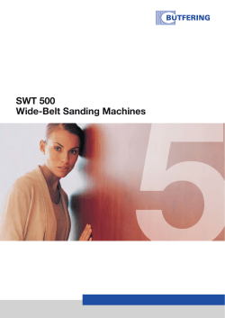 SWT 500 Wide-Belt Sanding Machines