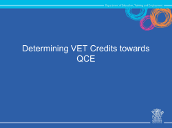 QCE Credit Presentation October 2014