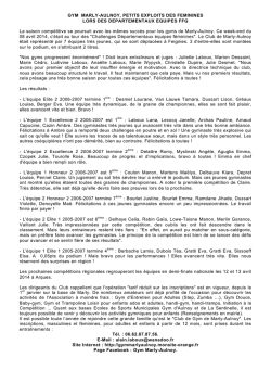 GYM MARLY-AULNOY, PETITS EXPLOITS DES