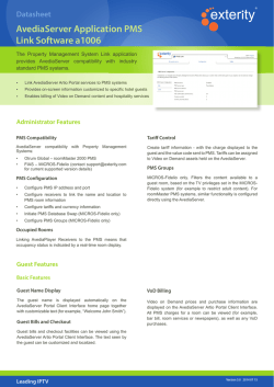 Datasheet: AvediaServer Application PMS Link Software
