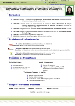 Ing&eacute;nieur statistique et analyse chimique