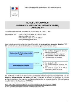 Notice départementale MAE PRV 2014