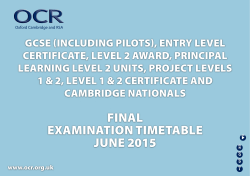 June 2015 Final Examination Timetable