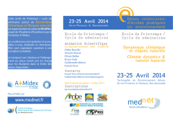 Programme Ecole de Printemps Mednet