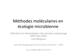 Méthodes moléculaires en écologie microbienne