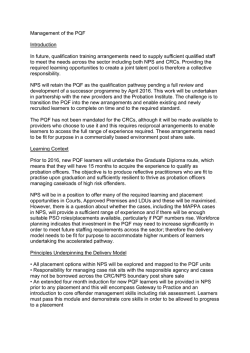 Management of the PQF Introduction In future, qualification