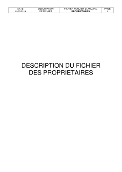 DESCRIPTION DU FICHIER DES PROPRIETAIRES