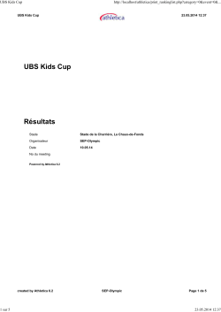 UBS Kids Cup - SEP-Olympic la Chaux-de