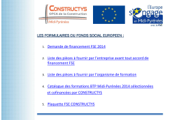 Financement FSE 2014 - CONSTRUCTYS Midi Pyrénées