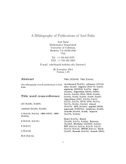 A Bibliography of Publications of Axel Ruhe