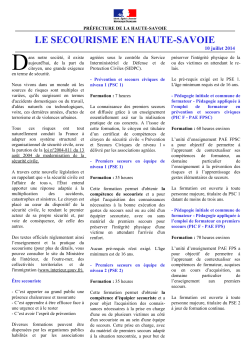 liste des associations départementales de secourisme au 10/07/2014