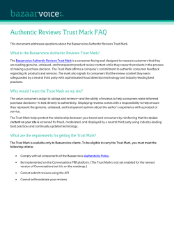 Authentic Reviews Trust Mark FAQ