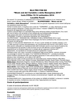 Week end del Variabile e della Monopinna 2014