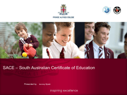 SACE - Prince Alfred College