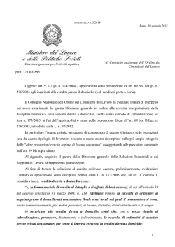applicabilità presunzione ex art. 69 bis D.Lgs. n. 276