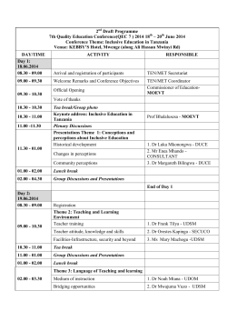 2 Draft Programme 7th Quality Education Conference(QEC 7 ) 2014