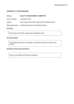Draft minutes of the - University of Bedfordshire