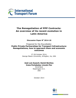 The Renegotiation of PPP Contracts: An overview of its recent