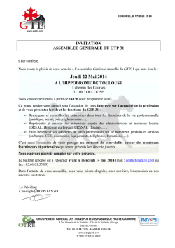 Invitation entreprises AG GTP 31 2014