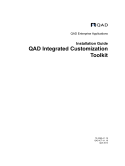 Installation Guide QAD Integrated Customization Toolkit
