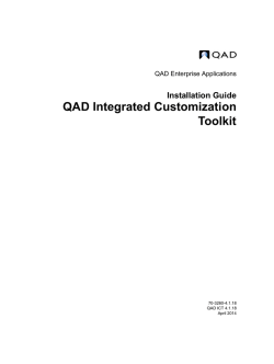 Installation Guide QAD Integrated Customization Toolkit