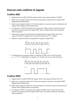 Esercizi sulle codifiche di segnale Codifica NRZ