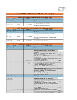 PtD Conference program 26th September 2014