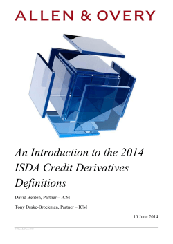 An Introduction to the 2014 ISDA Credit Derivatives Definitions