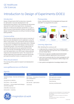 Introduction to Design of Experiments (DOE1)