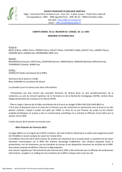 SOCIETE FRANCAISE DE BIOLOGIE VEGETALE Siège