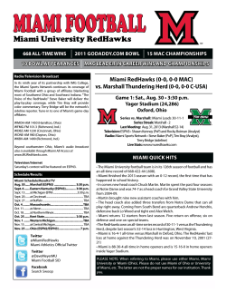 Miami Game Notes - Miami University Athletics