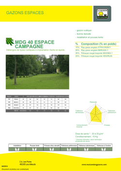 Fiche technique MDG 40 ESPACE CAMPAGNE