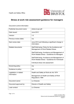 Stress at work risk assessment guidance for managers