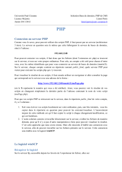 Connexion au serveur PHP Le logiciel winSCP