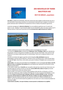 des nouvelles de yasna nautitech 542