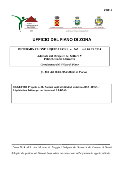 IL DIRIGENTE DEL V SETTORE